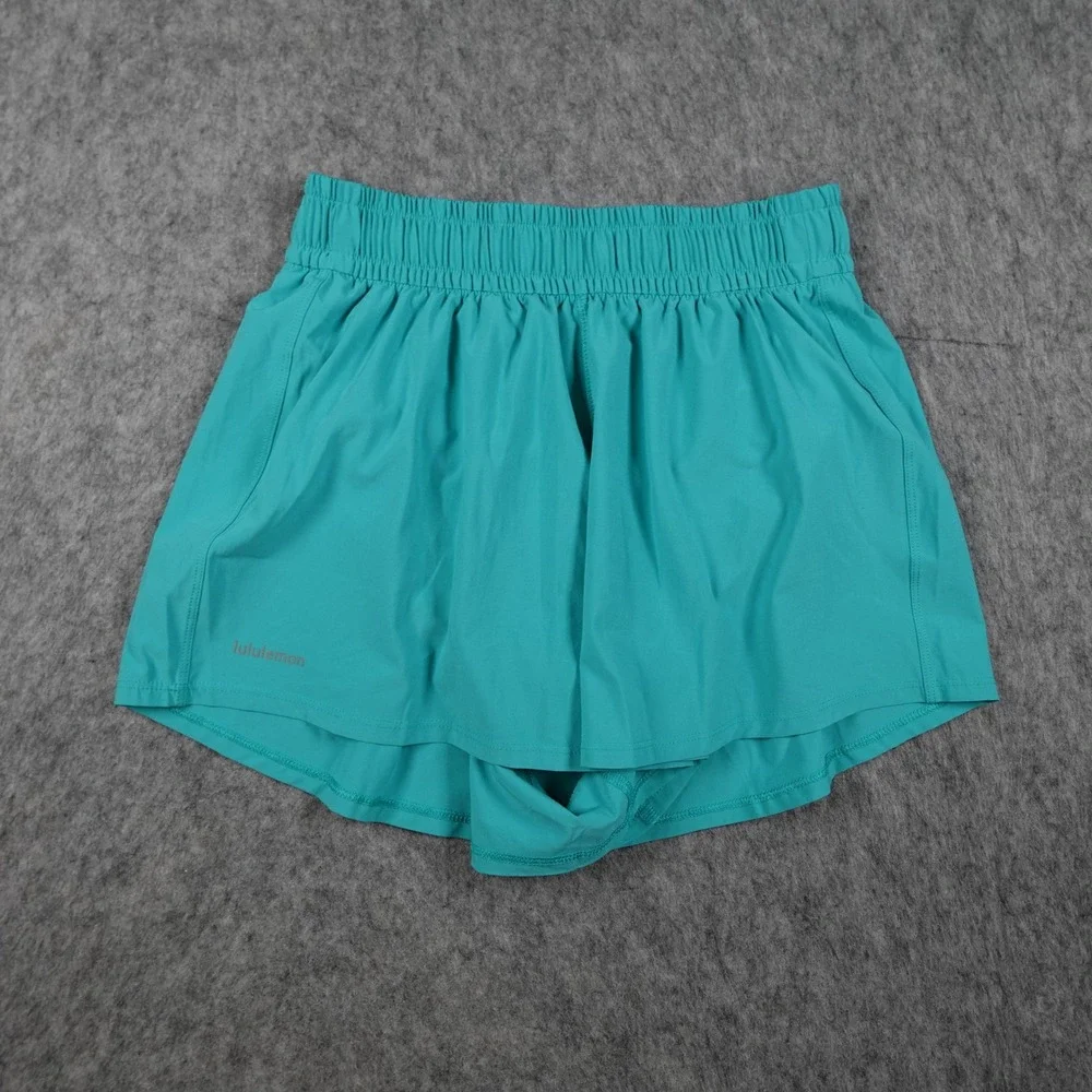 Lululemon Shorts Womens XXS Teal Pace Crush High Rise 2.5" Run Gym Workout